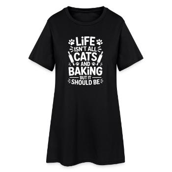 Pâtisserie Dire Chats Drôle Pâtisserie Cadeau - Robe T-shirt Femme - noir - Devant