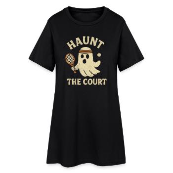 Tennis Halloween Hoodie Shirt  - Frauen T-Shirt-Kleid - Schwarz - Vorne