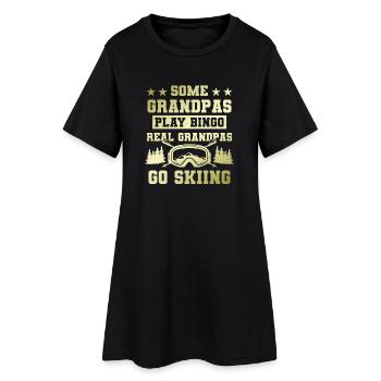 Dicton de ski de grand-père - Robe T-shirt Femme - noir - Devant