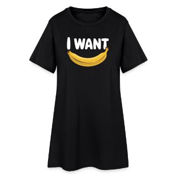Je veux que la banane soit drôle - Robe T-shirt Femme - noir - Devant
