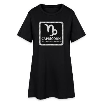 Signe du zodiaque Capricorne - Robe T-shirt Femme - noir - Devant