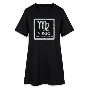 Signe du zodiaque Vierge - Robe T-shirt Femme - noir - Devant