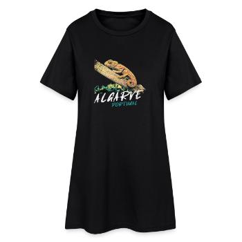 Caméléon de l'Algarve illustration colorée - Robe T-shirt Femme - noir - Devant