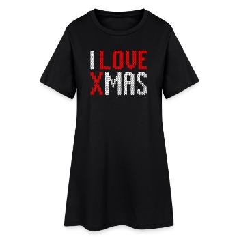 Ich liebe Weihnachten I love xmas Ugly Christmas - Women’s T-Shirt Dress - black - Front