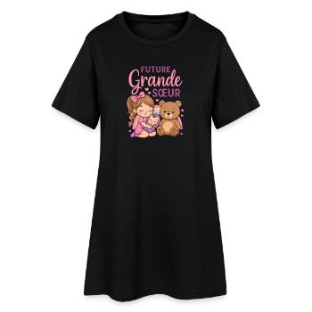 Future Grande Soeur 2026 Je Vais Etre Grande Soeur - Robe T-shirt Femme - noir - Devant