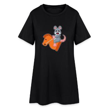 Souris Pièce d’échecs Knight Chess - Robe T-shirt Femme - noir - Devant