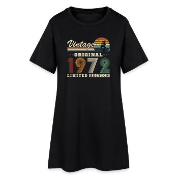Original 1972 Vintage Rétro Cadeau D'anniversaire - Robe T-shirt Femme - noir - Devant