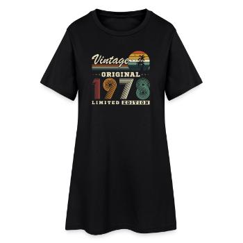 Original 1978 Vintage Retro Geburtstagsgeschenk - Frauen T-Shirt-Kleid - Schwarz - Vorne