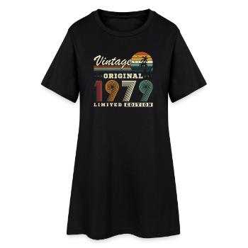 Original 1979 Vintage Rétro Cadeau D'anniversaire - Robe T-shirt Femme - noir - Devant