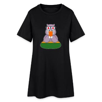 Hippopotamus Poker Jeu de cartes de poker - Robe T-shirt Femme - noir - Devant