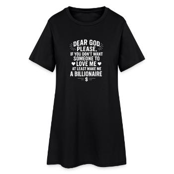 Cher Dieu, s’il vous plaît, faites de moi un milliardaire, chrétien - Robe T-shirt Femme - noir - Devant