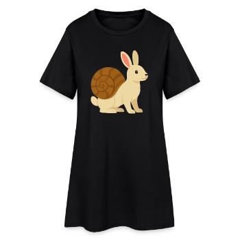 Lapin Escargot tout mignon - Robe T-shirt Femme - noir - Devant
