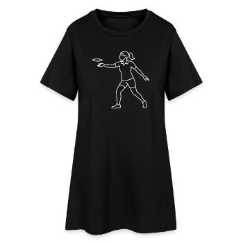Croquis de joueur de disc golf – Motif minimaliste - Robe T-shirt Femme - noir - Devant