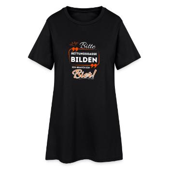 S’il vous plaît, formez une file d’attente, j’ai besoin d’une bière ! - Robe T-shirt Femme - noir - Devant