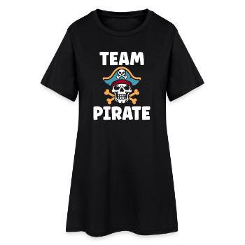 Crâne pirate et logo TEAM PIRATE - Robe T-shirt Femme - noir - Devant