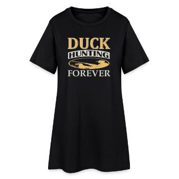 Enten Jagd - Frauen T-Shirt-Kleid - Schwarz - Vorne