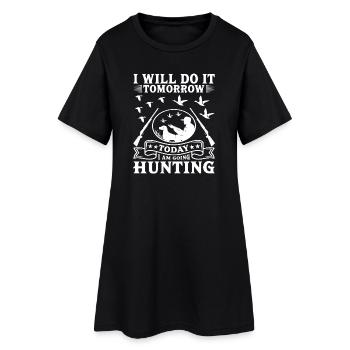 Je le ferai demain aujourd’hui à la chasse - Robe T-shirt Femme - noir - Devant