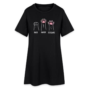 Cat Paw Rock Paper Scissors Humour De Jeu Animal - Robe T-shirt Femme - noir - Devant