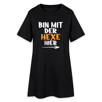 Bin mit der Hexe hier - Frauen T-Shirt-Kleid - Schwarz - Vorne