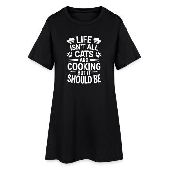 Cuisine Dire Chats Drôle Pâtisserie Cadeau - Robe T-shirt Femme - noir - Devant