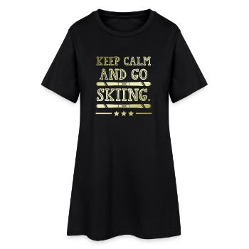 Restez calme ski - Robe T-shirt Femme - noir - Devant