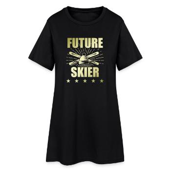 L’avenir du ski - Robe T-shirt Femme - noir - Devant