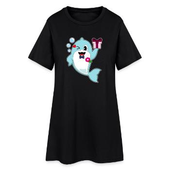 Delfin Bräutigam Fliege Hochzeit - Frauen T-Shirt-Kleid - Schwarz - Vorne