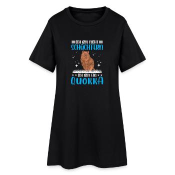 Kangourou à queue courte timide Quokka - Robe T-shirt Femme - noir - Devant