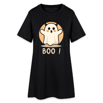 Boo ! Fantôme Doudou d'Halloween - Robe T-shirt Femme - noir - Devant