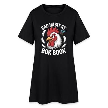 Funny Rooster Stop Staring At My Chicks Vintage - Women’s T-Shirt Dress - black - Front