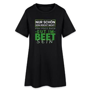 Bon dans le lit en disant jardin plantes à la main verte - Robe T-shirt Femme - noir - Devant