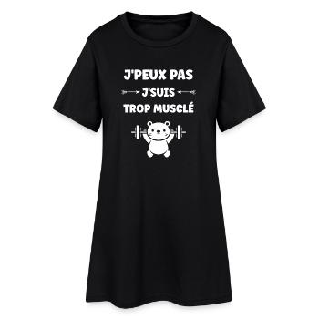 Muscular bear in the gym - Women’s T-Shirt Dress - black - Front