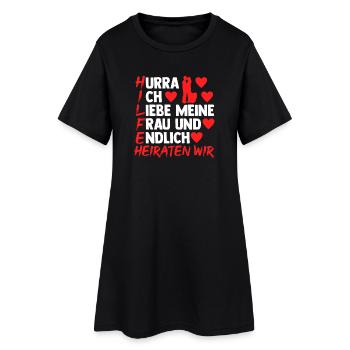 Bräutigam Polterabend Junggesellenabschied - Frauen T-Shirt-Kleid - Schwarz - Vorne