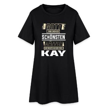 Kay Le Plus Bel Homme Façonné Par Dieu Design - Robe T-shirt Femme - noir - Devant