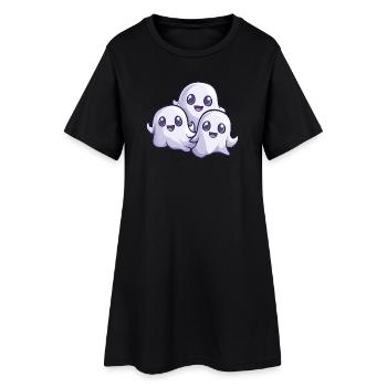 Ghosts Halloween Cute Comic - Women’s T-Shirt Dress - black - Front