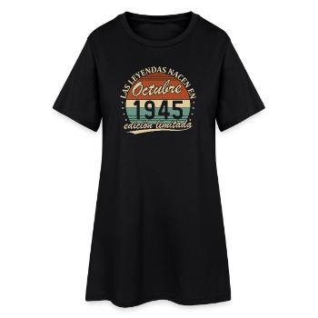 Octobre 1945 Vintage Rétro Cadeau d’Anniversaire - Robe T-shirt Femme - noir - Devant