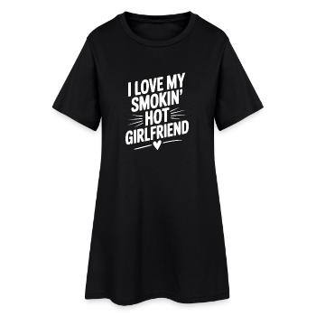 Ich liebe meine rauchende heiße Freundin - Frauen T-Shirt-Kleid - Schwarz - Vorne