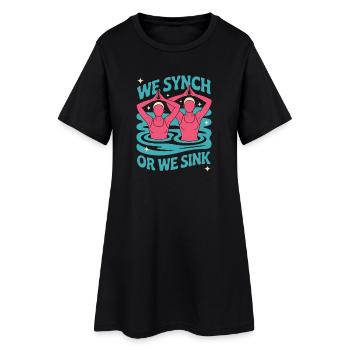 Natation synchronisée Natation artistique Sports nautiques - Robe T-shirt Femme - noir - Devant