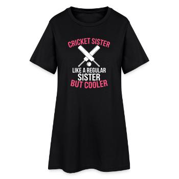 Cricket Spruch Schwester Lustiges Cricket Geschenk - Frauen T-Shirt-Kleid - Schwarz - Vorne