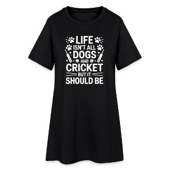 Cricket Dire Chiens Drôle Cricket Cadeau - Robe T-shirt Femme - noir - Devant