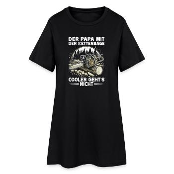Der Papa Mit Der Kettensäge Holzfäller Papa - Frauen T-Shirt-Kleid - Schwarz - Vorne