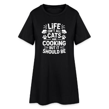 Cuisine Dire Chats Drôle Pâtisserie Cadeau - Robe T-shirt Femme - noir - Devant