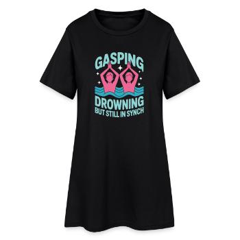 Synchronschwimmen Kunstschwimmen Wassersport - Frauen T-Shirt-Kleid - Schwarz - Vorne