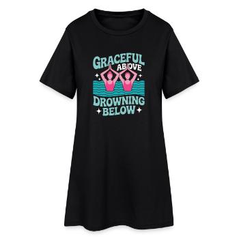 Synchronschwimmen Kunstschwimmen Wassersport - Frauen T-Shirt-Kleid - Schwarz - Vorne