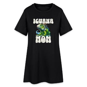 iguane - Robe T-shirt Femme - noir - Devant