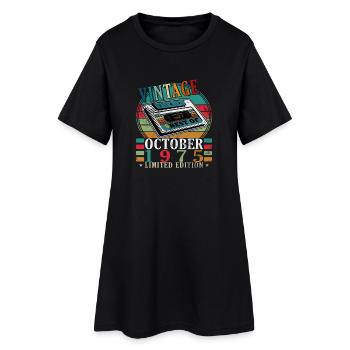 Millésime Octobre 1975 - Octobre 1975 - Robe T-shirt Femme - noir - Devant