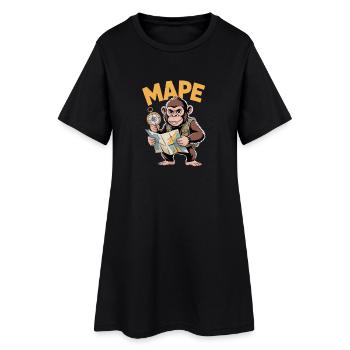 MAPE Adventure Monkey Boussole Explorateur de carte - Robe T-shirt Femme - noir - Devant