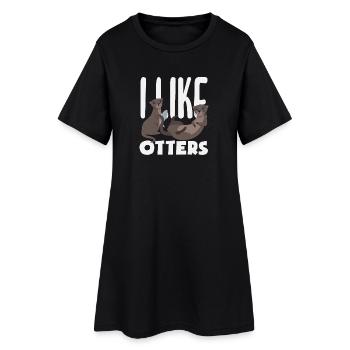 J’aime le dessin animé Sea Otter - Robe T-shirt Femme - noir - Devant