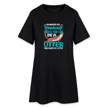 Sei Du Selbst Seeotter Cartoon - Frauen T-Shirt-Kleid - Schwarz - Vorne