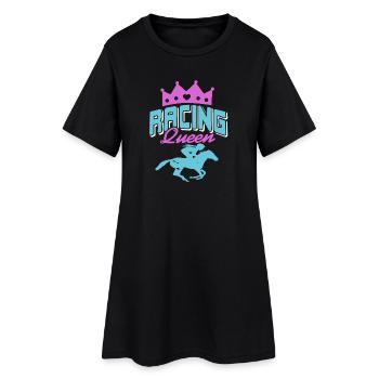 Reine de la course féminine - Robe T-shirt Femme - noir - Devant